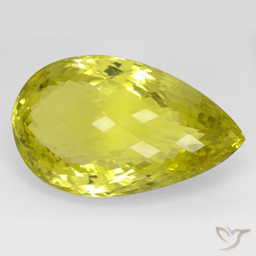 Quartz Jaune pear checkerboard du Brésil, 40,3 x 24,3mm, poids de 106,83 ct, pierre gemme naturelle Irradié de pureté if, 1 pièce de quartz, couleur Jaune maïs, dureté Mohs de 7 convient aux bijoux de tous les jours, pierre de sagesse, Photo A