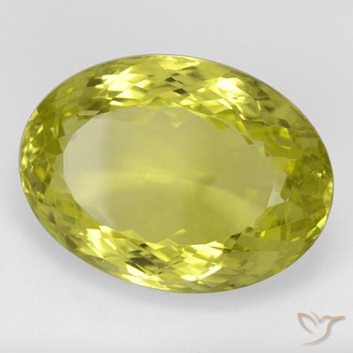 42.16 ct Yellow Quartz Stone, Natural Quartz in Oval Portuguese-Cut Shape for Sale