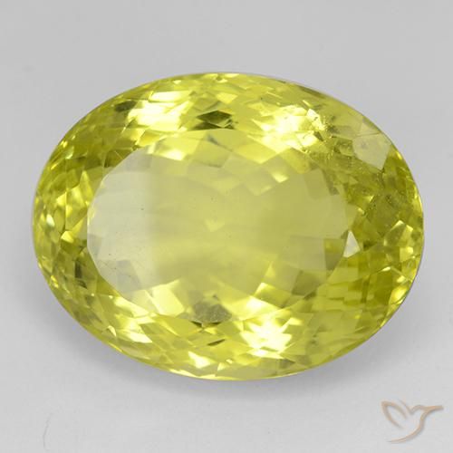 45.68 ct Yellow Quartz Stone, Natural Quartz in Oval Portuguese-Cut Shape for Sale