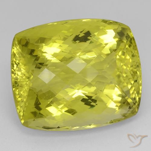 62.08 ct Yellow Quartz Stone, Natural Quartz in Cushion Checkerboard Shape for Sale