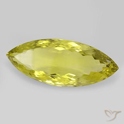 57.97 ct Yellow Quartz Stone, Natural Quartz in Marquise Facet Shape for Sale