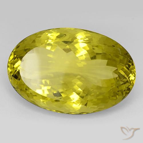 101.00 ct Yellow Quartz Stone, Natural Quartz in Oval Portuguese-Cut Shape for Sale