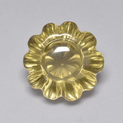12,2 x 12mm Quarzo giallo Fiore intagliato dal Brasile, peso di 7,03 ct, pietra preziosa naturale Irradiati in purezza Transparent, Quarzo 1pz - il colore è Oro chiaro, durezza Mohs di 7 adatto per gioielli da indossare ogni giorno, Photo A