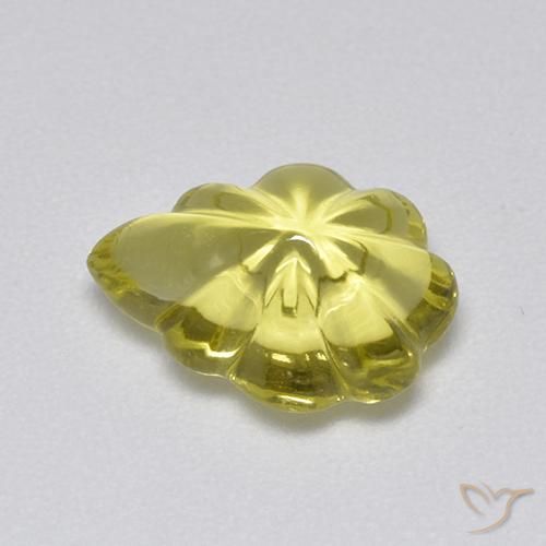Quartz Gemstone in 12.6 x 9.4 mm Size for Sale, Quartz Stone in Medium Yellow Color