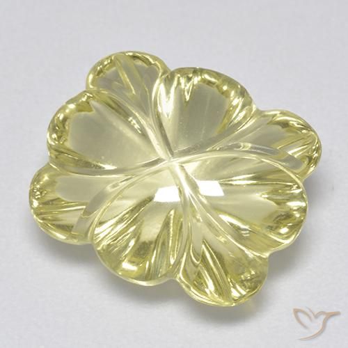 6.87 ct Yellow Quartz Stone, Natural Quartz in Carved Flower Shape for Sale