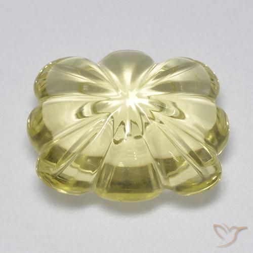 Quartz Gemstone in 14 x 12 mm (calibrated) Size for Sale, Quartz Stone in Light Greenish Yellow Color