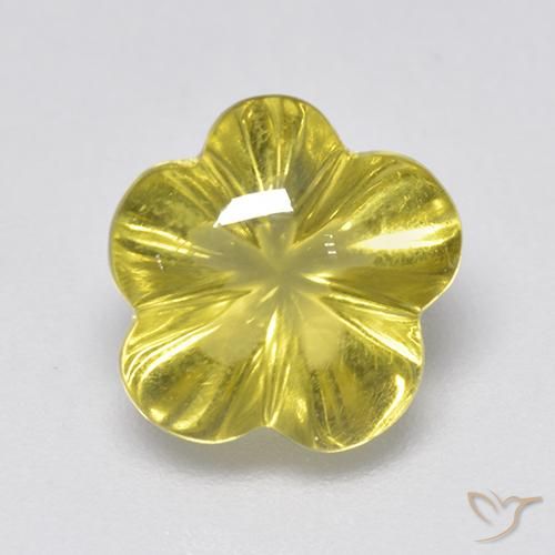2.99ct Natural Intense Yellow Quartz, Flower Cut, Transparent