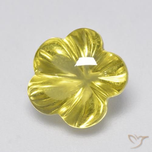 2.99 ct Yellow Quartz Stone, Natural Quartz in Carved Flower Shape for Sale