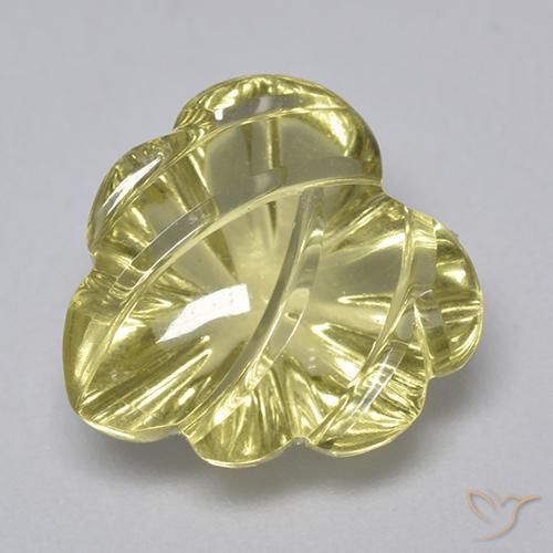 4.94 ct Yellow Quartz Stone, Natural Quartz in Carved Leaf Shape for Sale