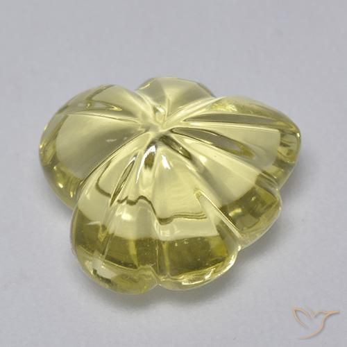Quartz Gemstone in 11.9 x 11.3 mm Size for Sale, Quartz Stone in Greenish Yellow Color