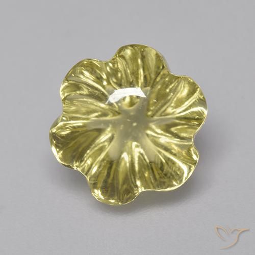3.79ct Natural Pale Yellow Quartz, Flower Cut, Transparent