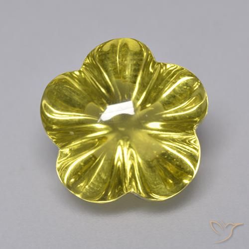 7.11ct Natural Medium Yellow Quartz, Flower Cut, Transparent