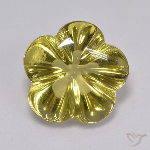 6.81ct Natural Light Yellow Quartz, Flower Cut, Transparent
