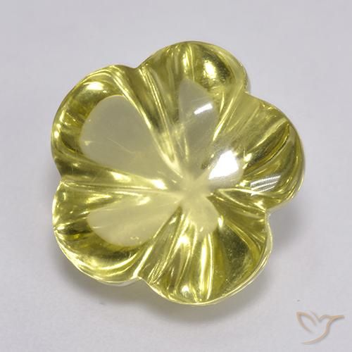 8.37 ct Yellow Quartz Stone, Natural Quartz in Carved Flower Shape for Sale