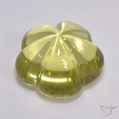 Quartz Gemstone in 13.5 x 13.1 mm Size for Sale, Quartz Stone in Light Pineapple Yellow Color