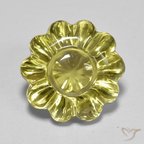 7.20ct Natural Medium Yellow Quartz, Flower Cut, Transparent
