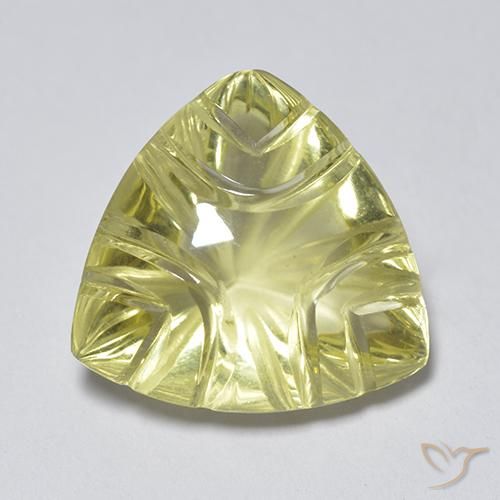 6.45 ct Yellow Quartz, 13.3 x 13 mm Carved From Brazil, Photo A