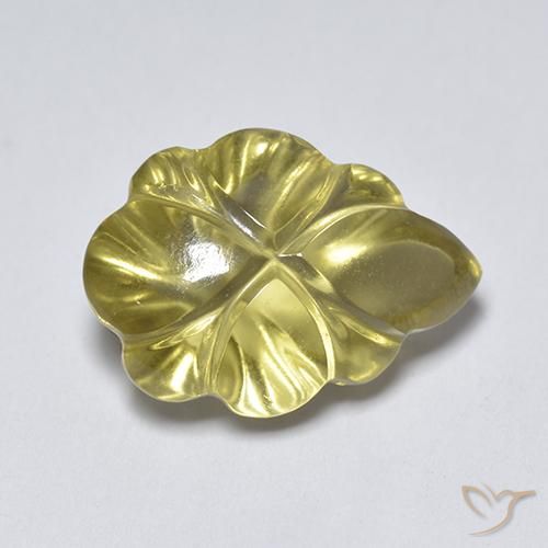 5.10 ct Yellow Quartz Stone, Natural Quartz in Carved Leaf Shape for Sale