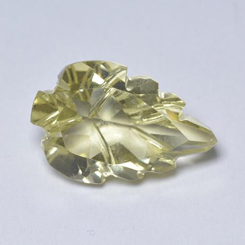 4.83 ct Yellow Quartz Gemstone, Quartz Gem in Carved Leaf Shape for Sale.