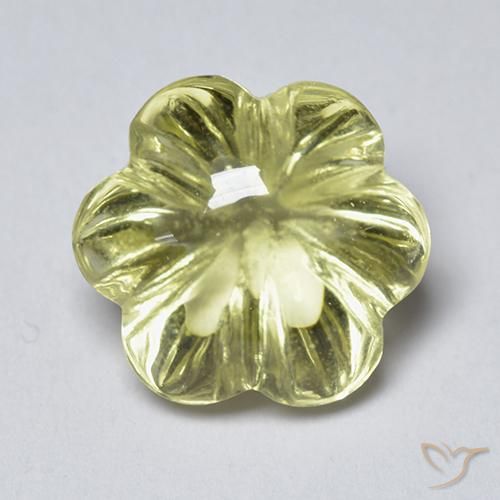 3.58ct Natural Medium Yellow Quartz, Flower Cut, Transparent