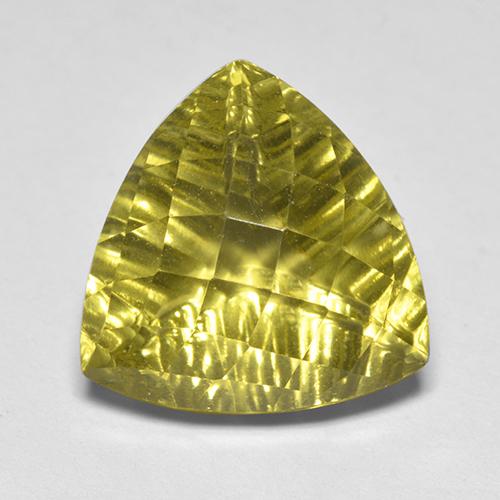 Giallo chiaro Quarzo Gem - 6.2ct Trillion inciso (ID: 517773)
