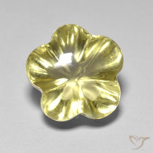 4.40ct Natural Light Golden-Yellow Quartz, Flower Cut, Transparent