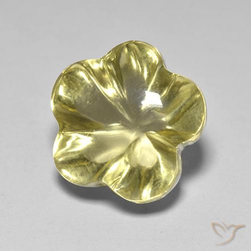 4.40 ct Yellow Quartz Stone, Natural Quartz in Carved Flower Shape for Sale