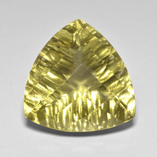 Giallo chiaro Quarzo Gem - 7.1ct Trillion inciso (ID: 517780)