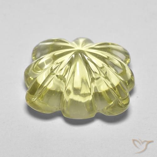 Quartz Gemstone in 14 x 12 mm (calibrated) Size for Sale, Quartz Stone in Medium-Light Yellow Color