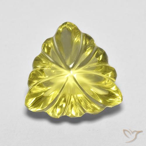 4.71 ct Yellow Quartz, 11.8 x 11.4 mm Carved From Brazil, Photo A