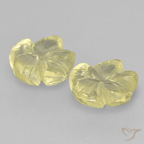 Quartz Gemstones in 8.4 x 8.4 mm Size for Sale, Quartz Stones in Pale Yellow Color