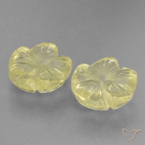 Quartz Gemstones in 9 x 9 mm (calibrated) Size for Sale, Quartz Stones in Pale Yellow Color