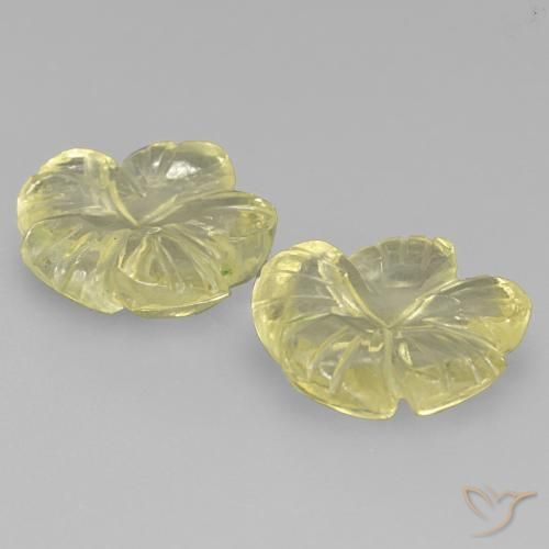 Quartz Gemstones in 9.6 x 9.5 mm Size for Sale, Quartz Stones in Medium-Light Yellow Color