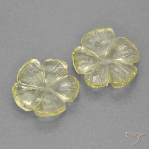 2.81 ctw Yellow Quartz Stones, Natural Quartz in Carved Flower Shape for Sale