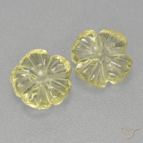 2.80 ctw Yellow Quartz Stones, Natural Quartz in Carved Flower Shape for Sale