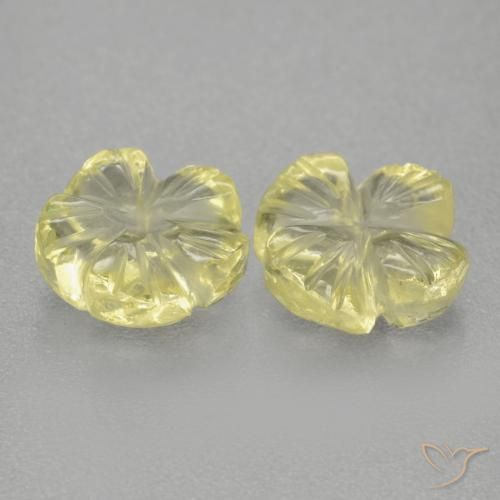 Quartz Gemstones in 7.9 x 7.6 mm Size for Sale, Quartz Stones in Pale Yellow Color