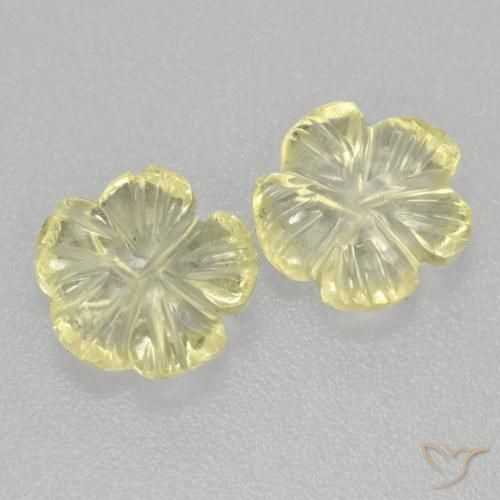 2.29 ctw Yellow Quartz Stones, Natural Quartz in Carved Flower Shape for Sale