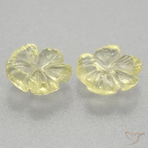 Quartz Gemstones in 8 x 8 mm (calibrated) Size for Sale, Quartz Stones in Lemon Yellow Color