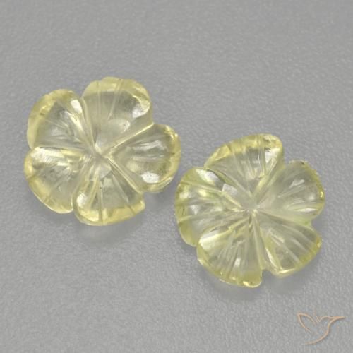 2.43 ctw Yellow Quartz Stones, Natural Quartz in Carved Flower Shape for Sale