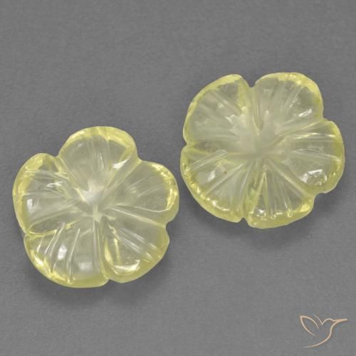 3.26 ctw Yellow Quartz Stones, Natural Quartz in Carved Flower Shape for Sale