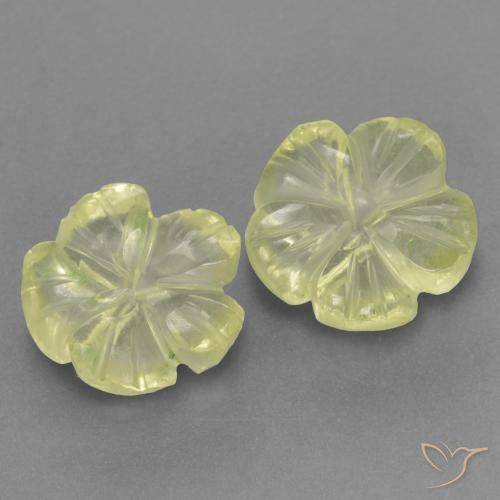 2.84 ctw Yellow Quartz Stones, Natural Quartz in Carved Flower Shape for Sale