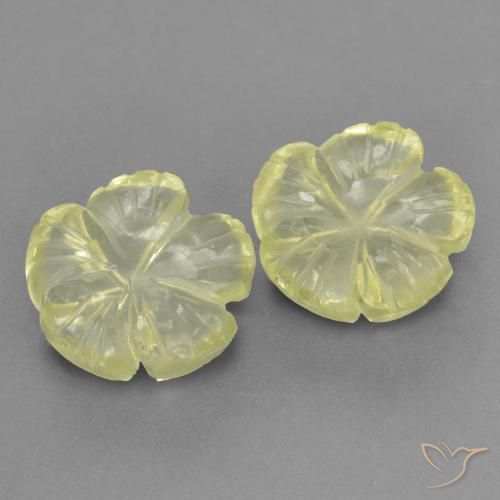 4.40 ctw Yellow Quartz Stones, Natural Quartz in Carved Flower Shape for Sale