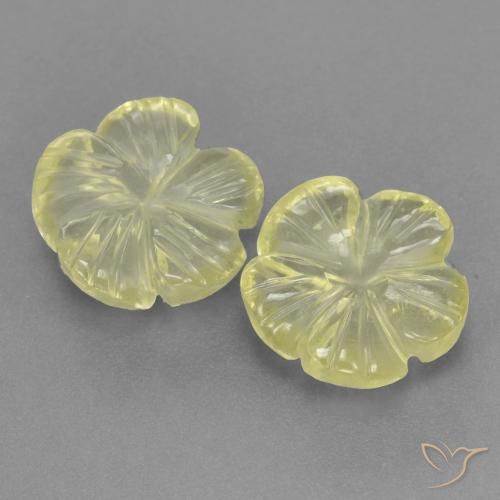 3.84 ct Yellow Quartz, 9.4 x 9.3 mm Carved From Brazil, Photo A