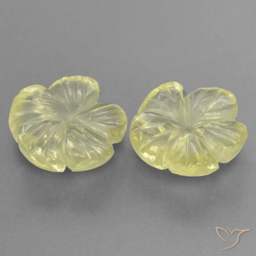 Quartz Gemstones in 9.4 x 9.3 mm Size for Sale, Quartz Stones in Medium-Light Yellow Color