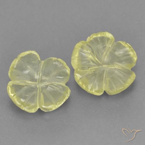 3.51 ctw Yellow Quartz Stones, Natural Quartz in Carved Flower Shape for Sale