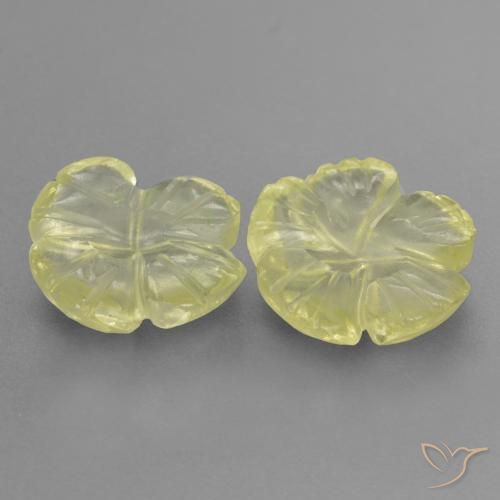Quartz Gemstones in 9.7 x 9.4 mm Size for Sale, Quartz Stones in Medium-Light Yellow Color