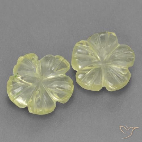1.69 ctw Yellow Quartz Stones, Natural Quartz in Carved Flower Shape for Sale