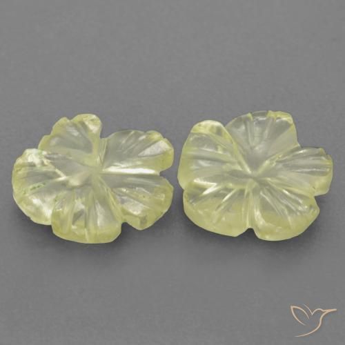 Quartz Gemstones in 7.6 x 7.6 mm Size for Sale, Quartz Stones in Light Yellow Color