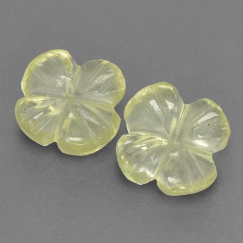 Light Yellow Quartz Gem - 0.8ct Carved Flower (ID: 534748)