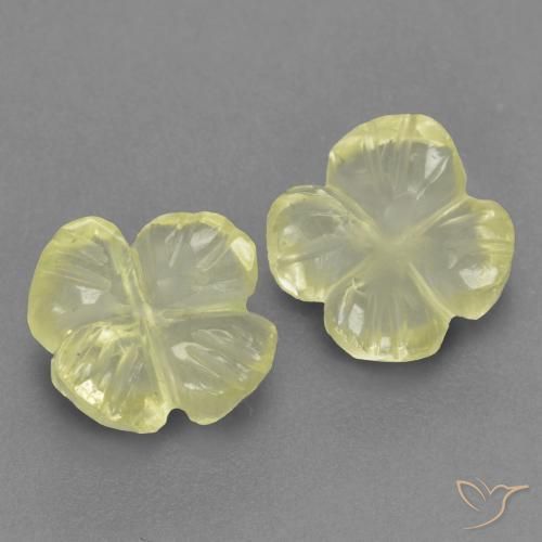 2.05 ctw Yellow Quartz Stones, Natural Quartz in Carved Flower Shape for Sale